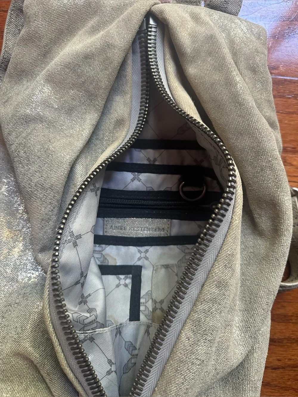 Aimee Kestenberg Tamitha Grey & Rose Gold Leather Backpack